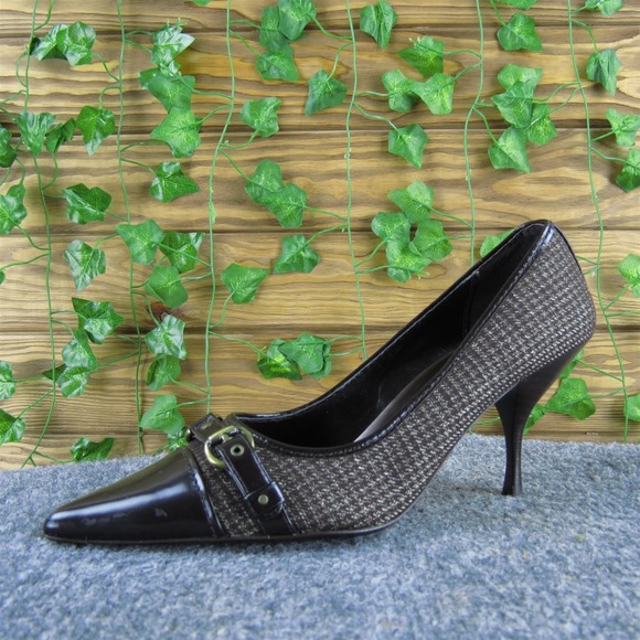 Linea Paolo Women Houndstooth Pump Brown Fabric Pump 6.5 Medium Gently Used 2025 - Picture 1 of 7